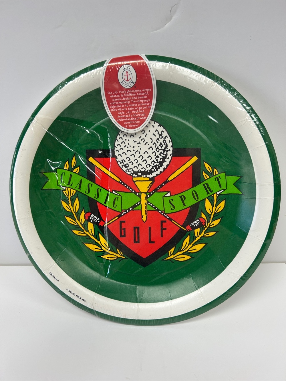 Vintage 1992 “Classic Sport Golf “ set of 8 paper plates by JG Hook Inc
